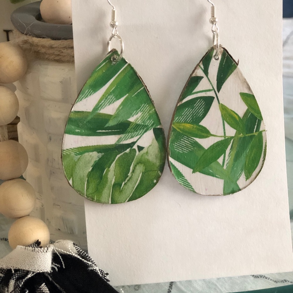 Handmade earrings. Lightweight wooden earrings Each pair $8